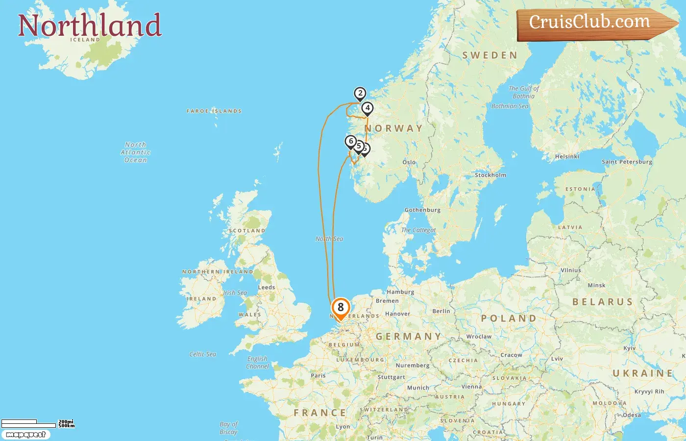 Cruise in the Northland from Rotterdam aboard Rotterdam ship with visits to Norway for 8 days