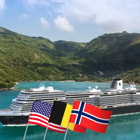 Cruise in the Transatlantic from Fort Lauderdale to Rotterdam aboard Rotterdam ship with visits to USA, Belgium, and Norway for 22 days