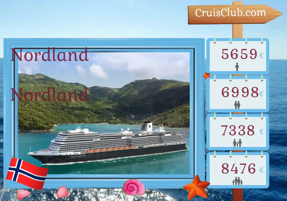 Cruzeiro no Norte a partir de Roterdã para Reykjavik a bordo do navio Roterdã com visitas à Noruega por 15 dias