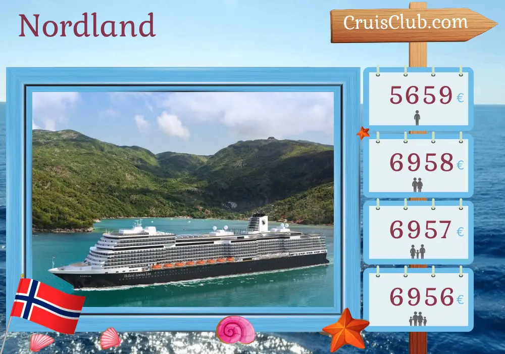 Crucero por el Norte desde Rotterdam a Reykjavik a bordo del barco Rotterdam con visitas a Noruega por 15 días