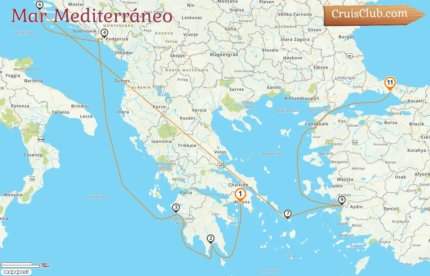 Crucero en el Mediterráneo de El Pireo a Estambul a bordo del barco Seven Seas Navigator con visitas a Grecia, Montenegro, Croacia y Turquía durante 11 días
