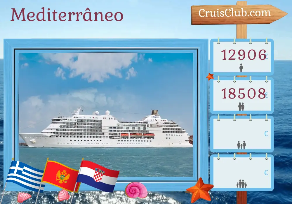 Cruzeiro pelo Mediterrâneo de Pireu a Istambul a bordo do navio Seven Seas Navigator com visitas à Grécia, Montenegro, Croácia e Turquia por 11 dias