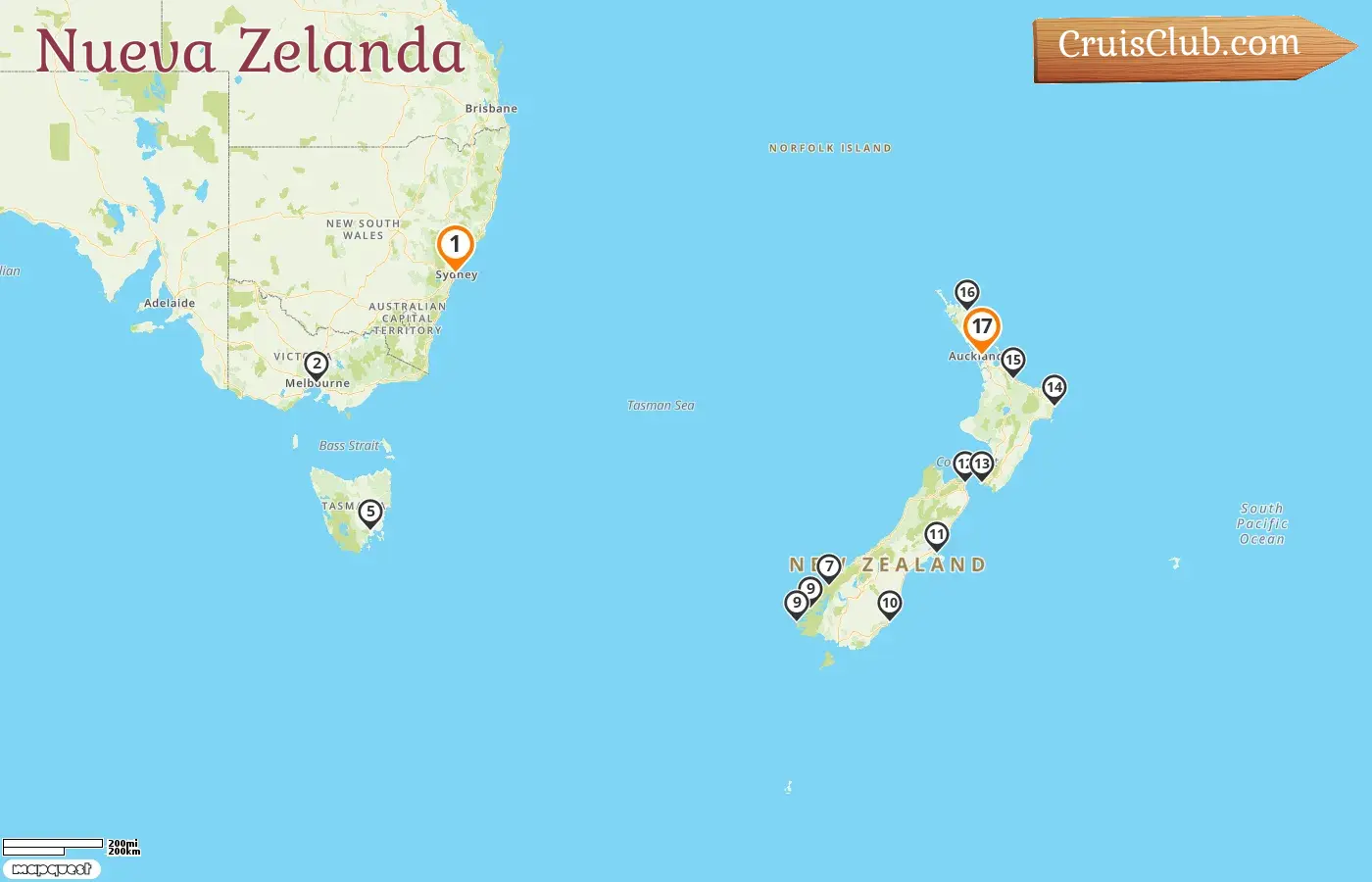 Crucero de Sydney a Auckland a bordo del barco Seven Seas Explorer con visitas a Australia y Nueva Zelanda durante 17 días