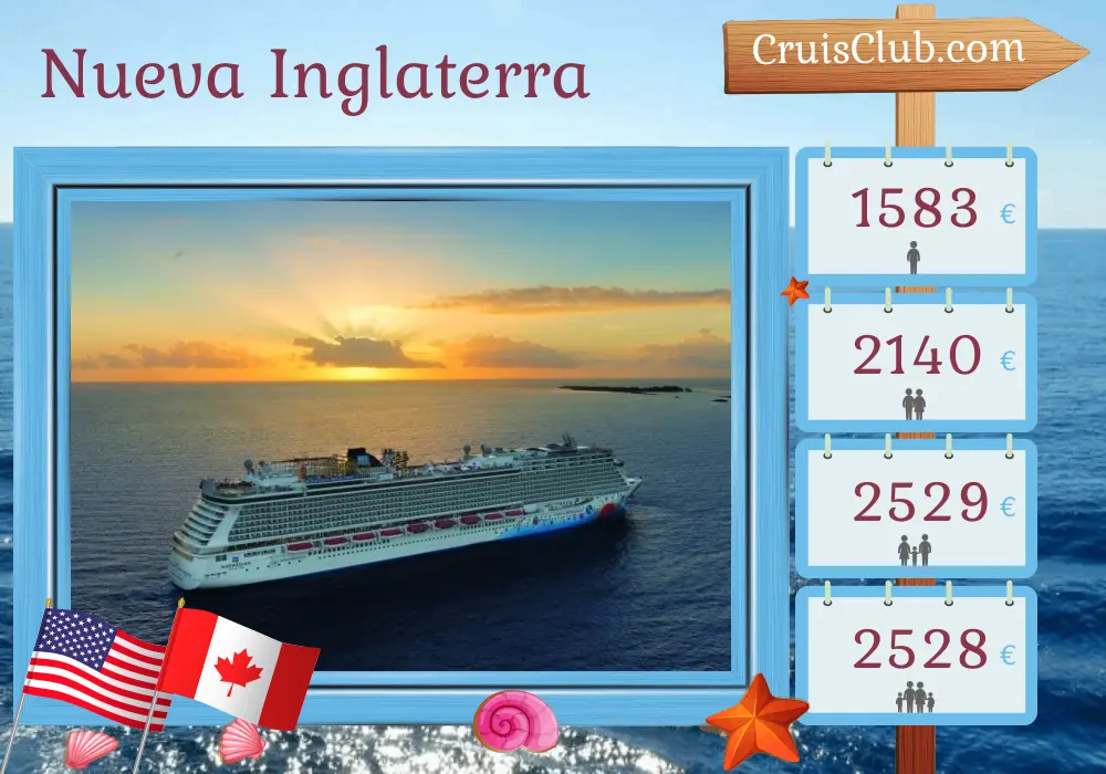 Crucero por Nueva Inglaterra desde Boston a bordo del barco Norwegian Breakaway con visitas a Estados Unidos y Canadá por 8 días