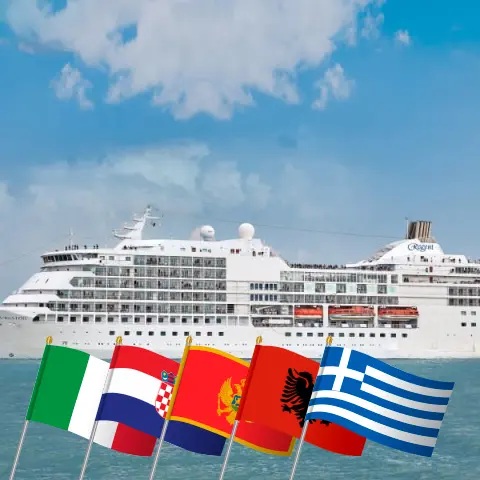 Cruise in the Mediterranean from Fusina to Piraeus aboard Seven Seas Navigator ship with visits to Italy, Croatia, Montenegro, Albania, and Greece for 11 days