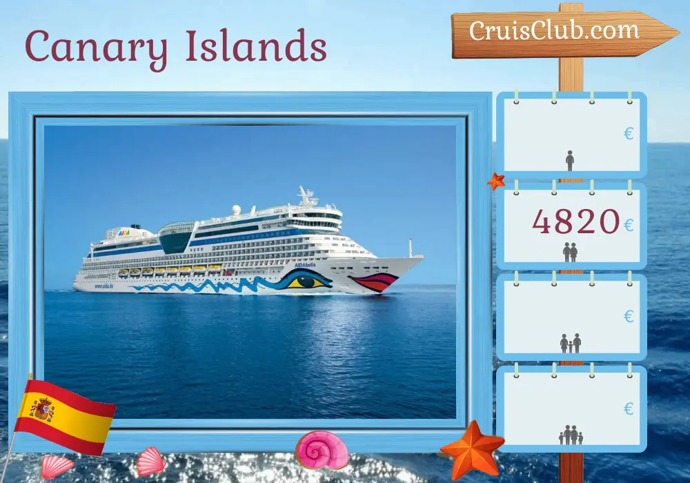 Cruise in the Canary Islands from Las Palmas aboard AIDAbella ship with visits to Spain and Morocco for 15 days