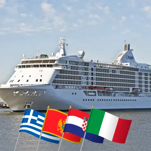 Croisière dans la Méditerranée de Pirée à Trieste à bord du navire Seven Seas Voyager avec des visites en Grèce, en Turquie, au Monténégro, en Croatie et en Italie pendant 15 jours