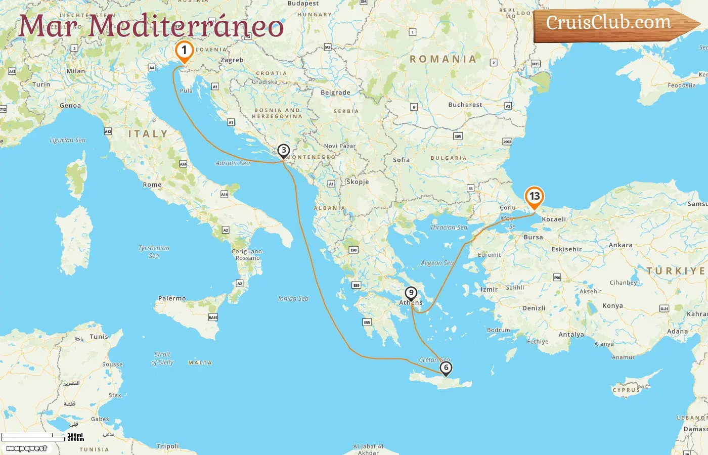 Crucero en el Mediterráneo de Trieste a Estambul a bordo del barco Seven Seas Voyager con visitas a Italia, Croacia, Grecia y Turquía durante 13 días