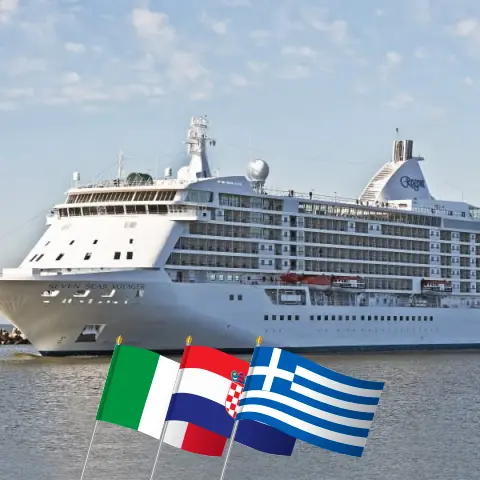 Cruise in the Mediterranean from Trieste to Istanbul aboard Seven Seas Voyager ship with visits to Italy, Croatia, Greece, and Turkey for 13 days