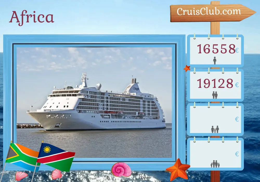 Cruise in the Africa from Cape Town aboard Seven Seas Voyager ship with visits to South Africa and Namibia for 15 days