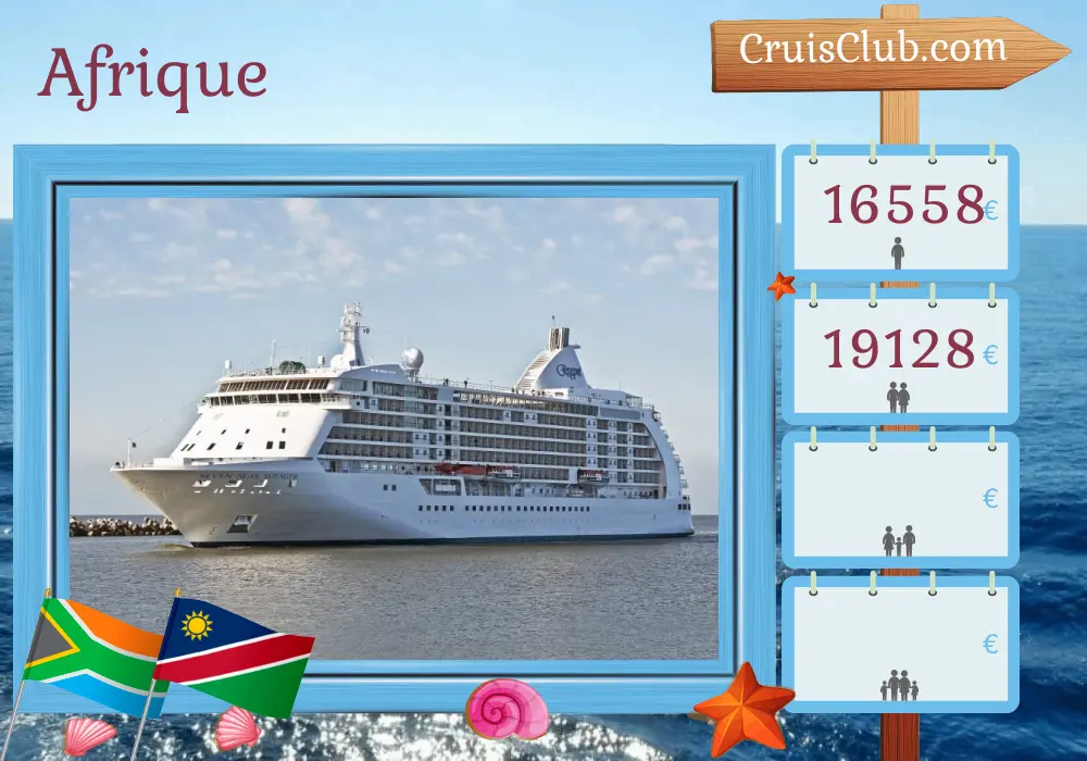 Croisière en Afrique au départ de Cape Town à bord du navire Seven Seas Voyager avec des visites en Afrique du Sud et en Namibie pendant 15 jours