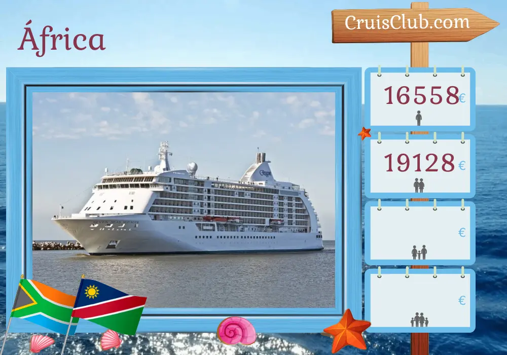 Cruzeiro na África a partir do Cabo Town a bordo do navio Seven Seas Voyager com visitas à África do Sul e Namíbia por 15 dias