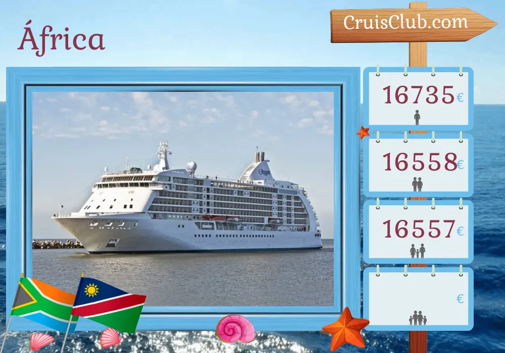 Crucero por África desde Ciudad del Cabo a bordo del barco Seven Seas Voyager con visitas a Sudáfrica y Namibia durante 15 días