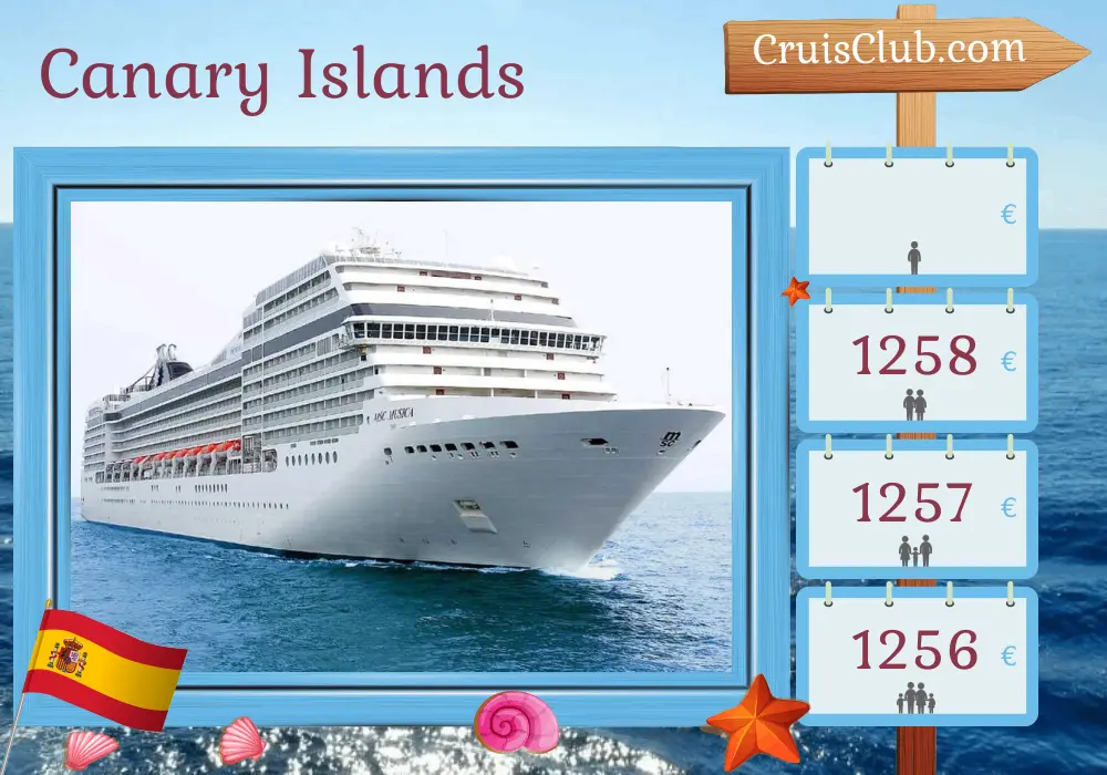 Cruise in the Canary Islands from Las Palmas aboard MSC Musica ship with visits to Spain for 8 days