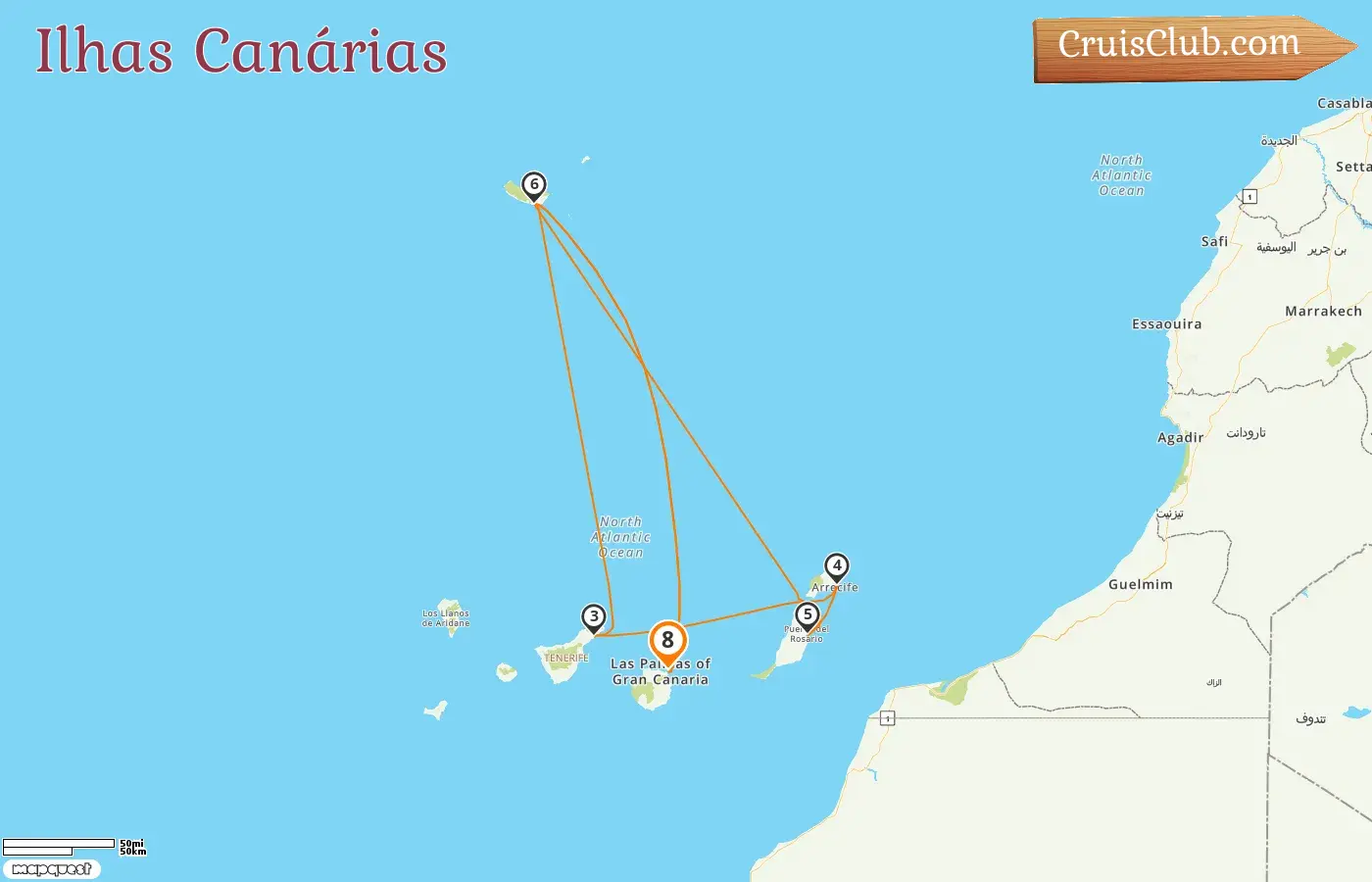 Cruzeiro nas Ilhas Canárias a partir de Las Palmas a bordo do navio MSC Musica com visitas à Espanha por 8 dias