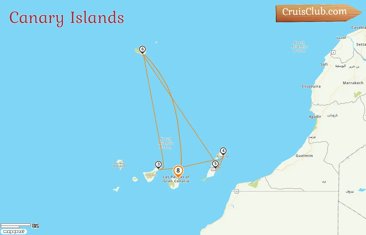 Cruise in the Canary Islands from Las Palmas aboard MSC Musica ship with visits to Spain for 8 days