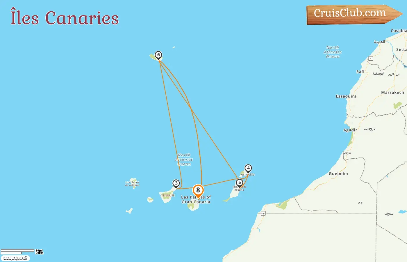 Croisière dans les îles Canaries au départ de Las Palmas à bord du navire MSC Musica avec des visites en Espagne pendant 8 jours