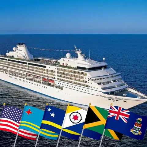 Cruise in the Caribbean from Miami to Tampa aboard Seven Seas Mariner ship with visits to USA, Aruba, Curaçao, Jamaica, and Cayman Islands for 11 days