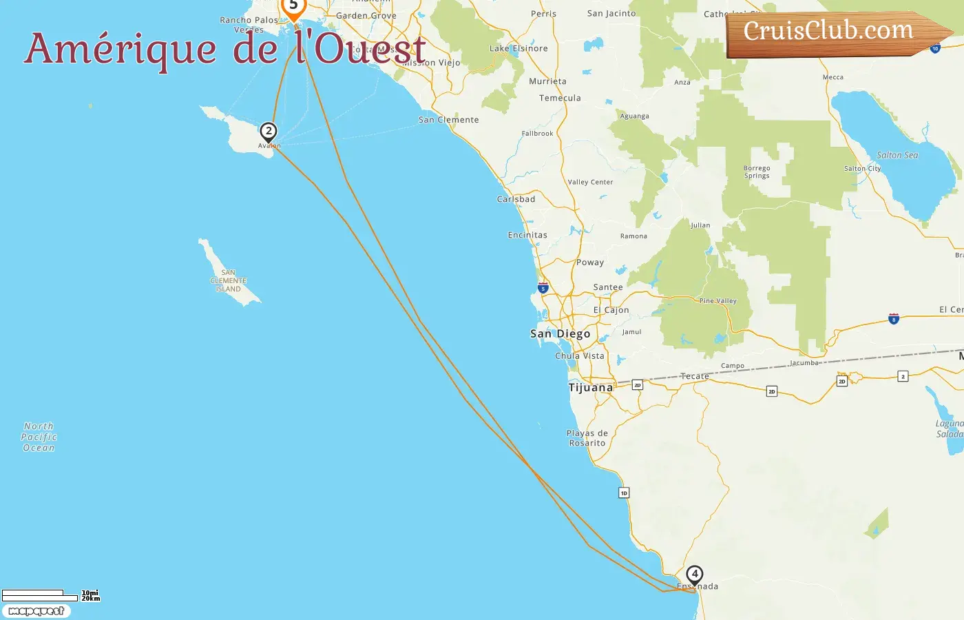 Croisière dans l`ouest américain au départ de Long Beach à bord du navire Carnival Firenze avec des visites aux États-Unis et au Mexique pendant 5 jours