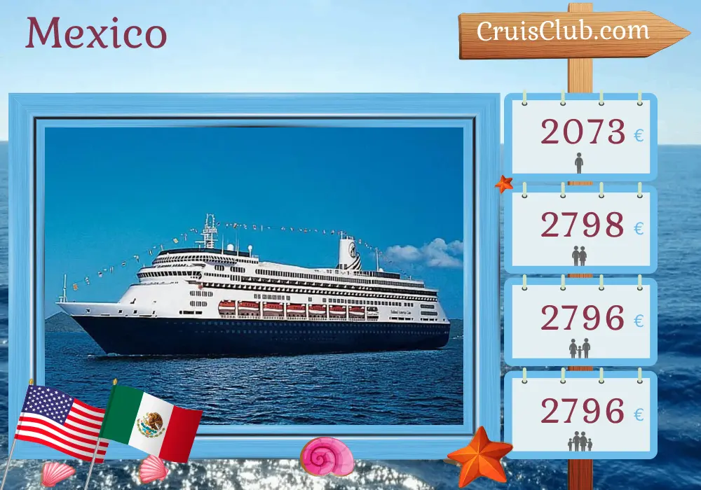 Cruise in the Mexico from San Diego aboard Zaandam ship with visits to USA and Mexico for 8 days