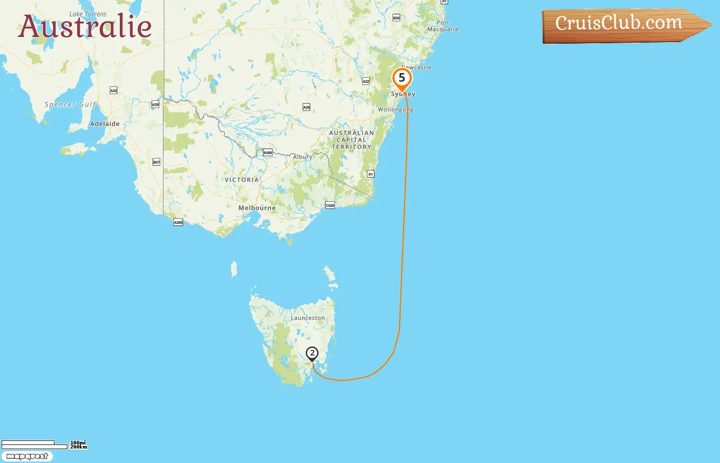 Croisière en Australie au départ de Sydney à bord du navire Disney Wonder avec escales en Australie pendant 5 jours