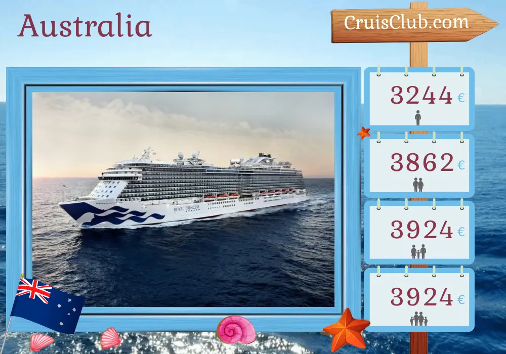 Cruise in the Australia from Sydney aboard Royal Princess ship with visits to Australia for 11 days