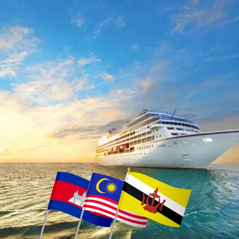 Cruise in the Asia from Laem Chabang to Benoa aboard Oceania Sirena ship with visits to Thailand, Cambodia, Viet Nam, Malaysia, Brunei Darussalam, and Indonesia for 15 days