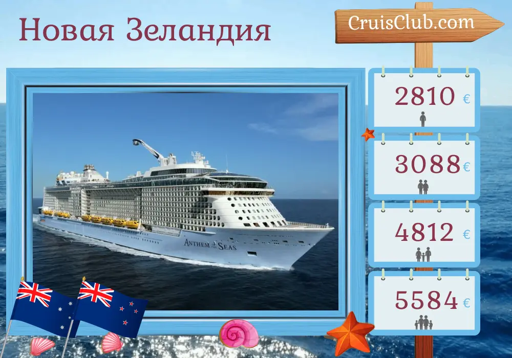 Круиз в Новую Зеландию из Сиднея на борту судна Anthem of the Seas с посещением Австралии и Новой Зеландии на 11 дней