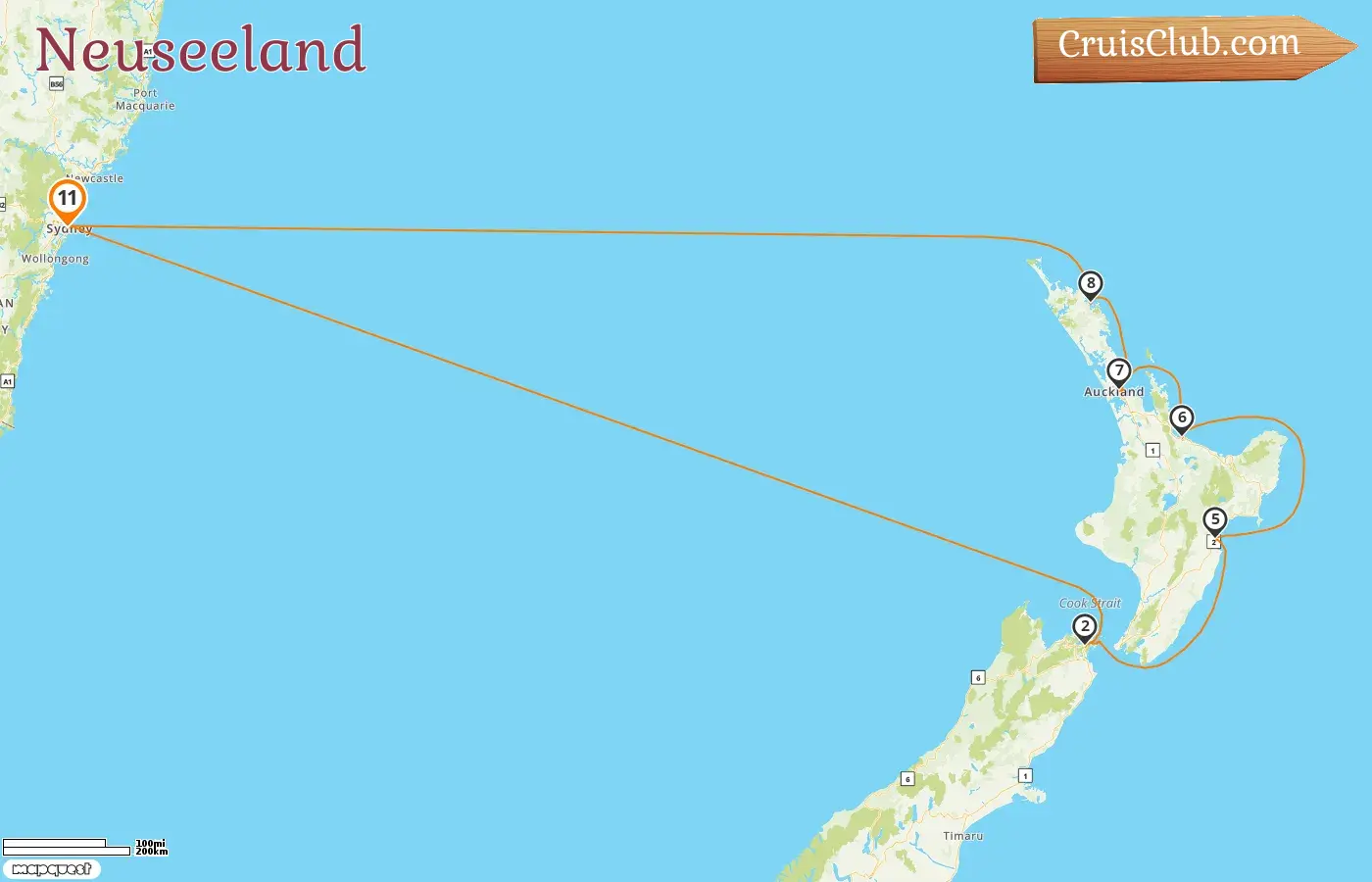 Kreuzfahrt in Neuseeland ab Sydney an Bord des Schiffes Anthem of the Seas mit Stopps in Australien und Neuseeland für 11 Tage