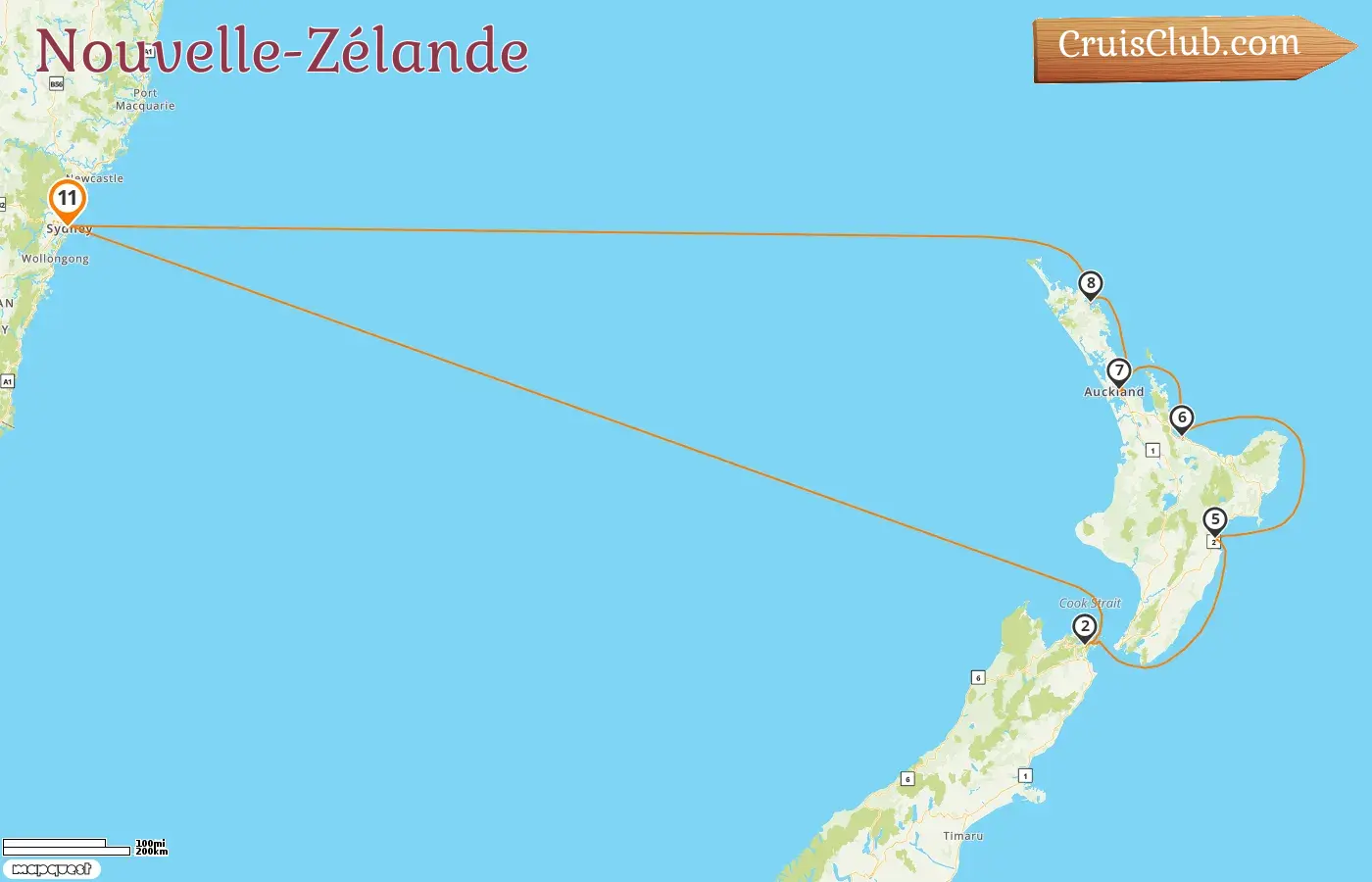 Croisière en Nouvelle-Zélande depuis Sydney à bord du navire Anthem of the Seas avec des visites en Australie et en Nouvelle-Zélande pendant 11 jours