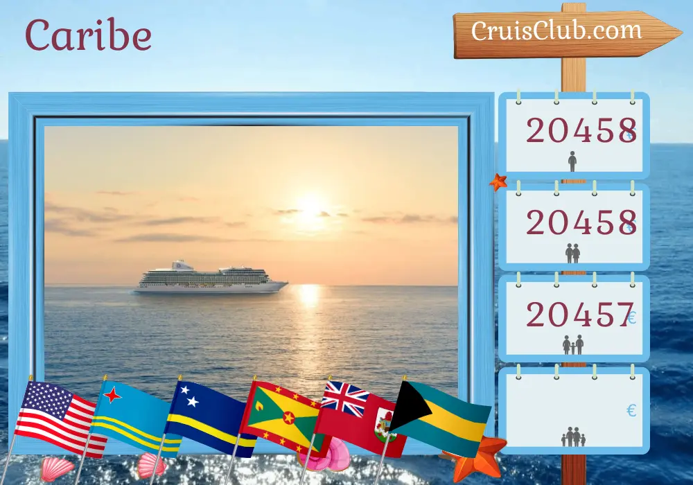 Crucero por el Caribe desde Miami a bordo del barco Oceania Allura con visitas a Estados Unidos, Aruba, Curazao, Granada, San Vicente y las Granadinas, Islas Vírgenes Británicas, Bermudas y Bahamas durante 27 días