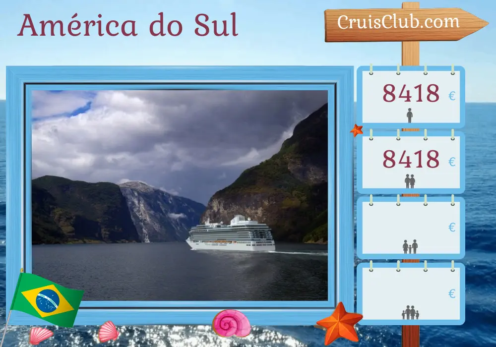 Cruzeiro na América do Sul de Rio de Janeiro a Buenos Aires a bordo do navio Oceania Vista com visitas ao Brasil, Uruguai e Argentina por 11 dias
