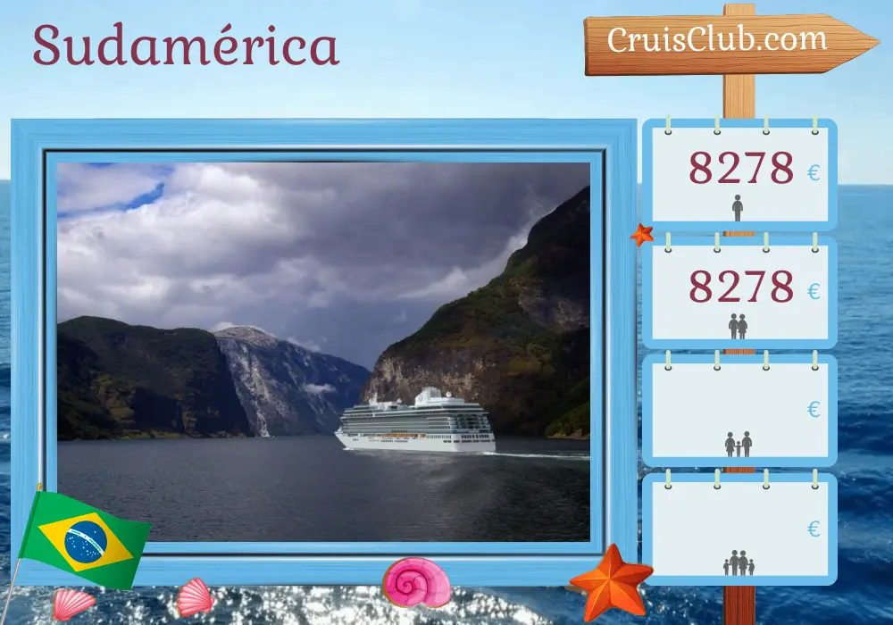 Crucero en Sudamérica de Río de Janeiro a Buenos Aires a bordo del barco Oceania Vista con visitas a Brasil, Uruguay y Argentina durante 11 días