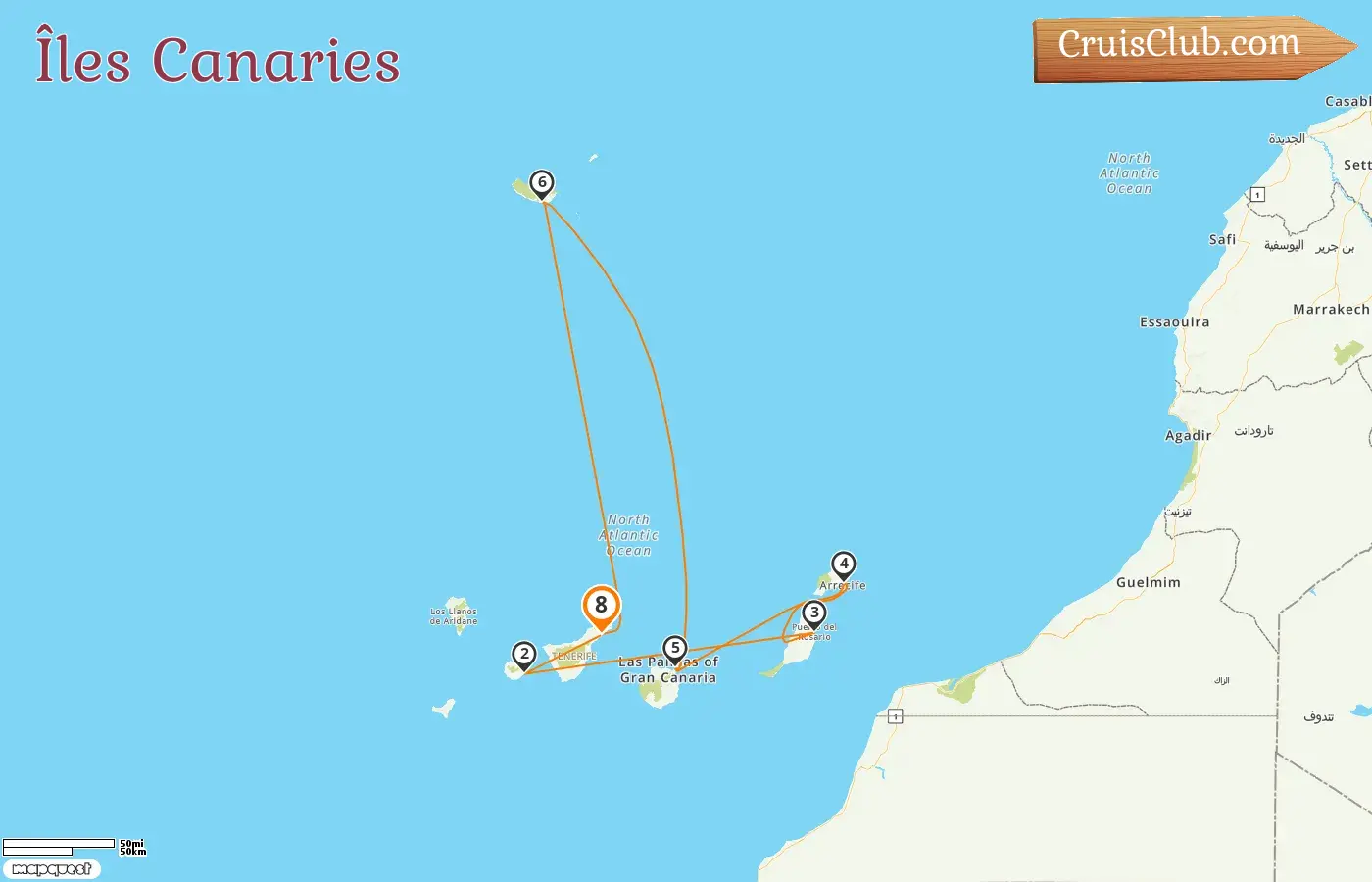 Croisière dans les îles Canaries à partir de Santa Cruz de Tenerife à bord du navire Costa Fortuna avec des escales en Espagne pendant 8 jours