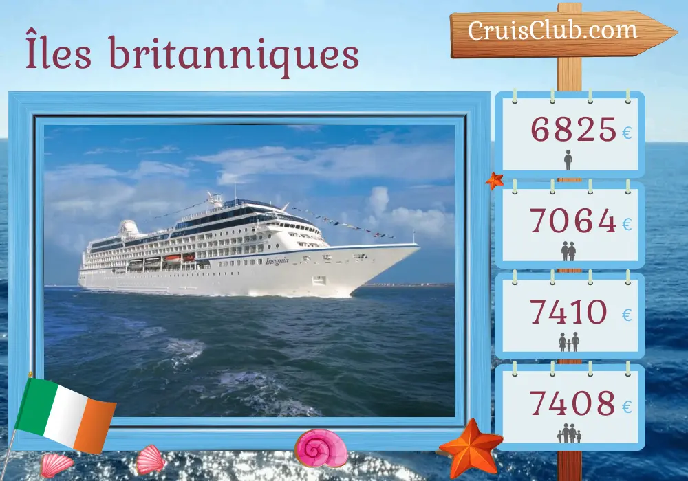 Croisière dans les îles britanniques au départ de Southampton à bord du navire Oceania Insignia avec des visites en Irlande pendant 12 jours