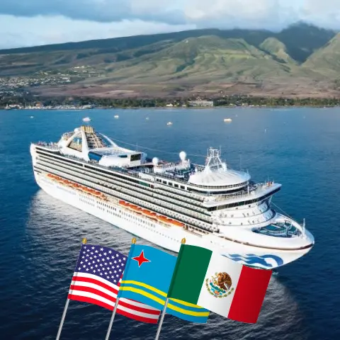 Cruise in the Panama Canal from Fort Lauderdale to Los Angeles aboard Grand Princess ship with visits to USA, Aruba, Panama, Costa Rica, and Mexico for 17 days