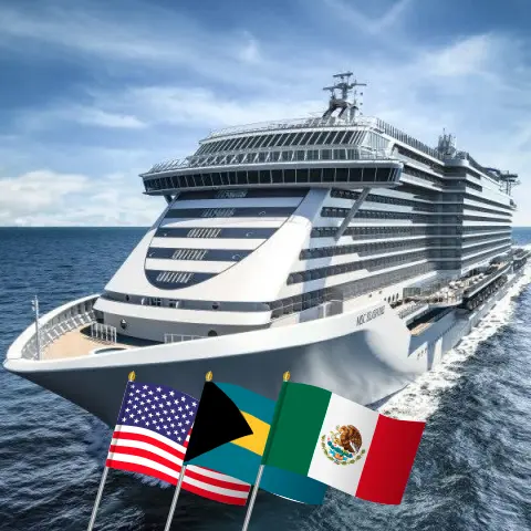 Cruise in the Western Caribbean from Port Canaveral / Orlando aboard MSC Seashore ship with visits to USA, Bahamas, Honduras, and Mexico for 8 days