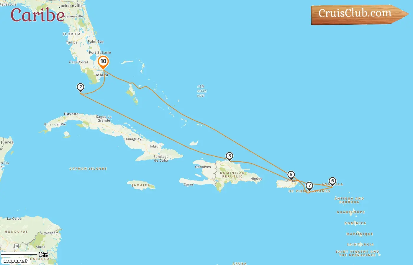 Cruzeiro no Caribe a bordo do navio Celebrity Summit com visitas aos EUA, República Dominicana e Porto Rico por 10 dias