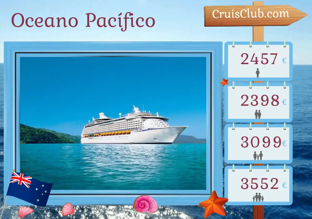 Cruzeiro no Sul do Pacífico saindo de Brisbane a bordo do navio Voyager of the Seas com visitas à Austrália e Vanuatu por 9 dias