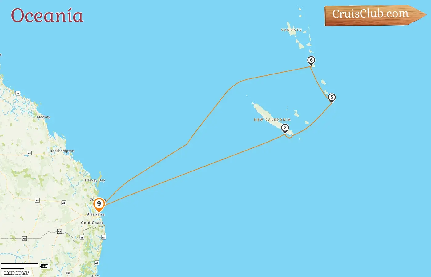 Crucero por el Pacífico Sur desde Brisbane a bordo del barco Voyager of the Seas con visitas a Australia, Nueva Caledonia y Vanuatu durante 9 días