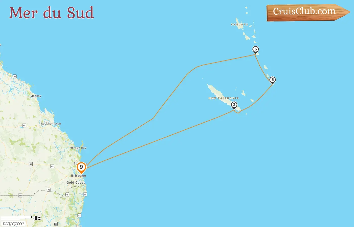 Croisière dans le Pacifique Sud au départ de Brisbane à bord du navire Voyager of the Seas avec des escales en Australie, en Nouvelle-Calédonie et au Vanuatu pendant 9 jours