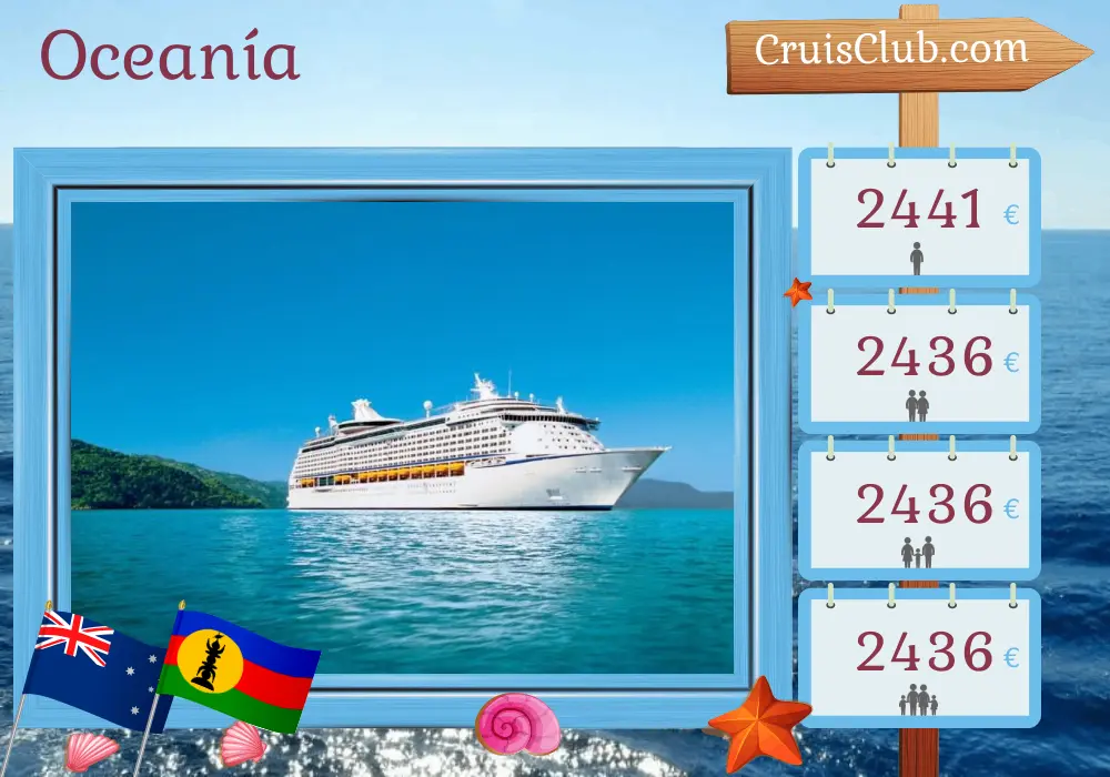 Crucero por el Pacífico Sur desde Brisbane a bordo del barco Voyager of the Seas con visitas a Australia, Nueva Caledonia y Vanuatu durante 9 días