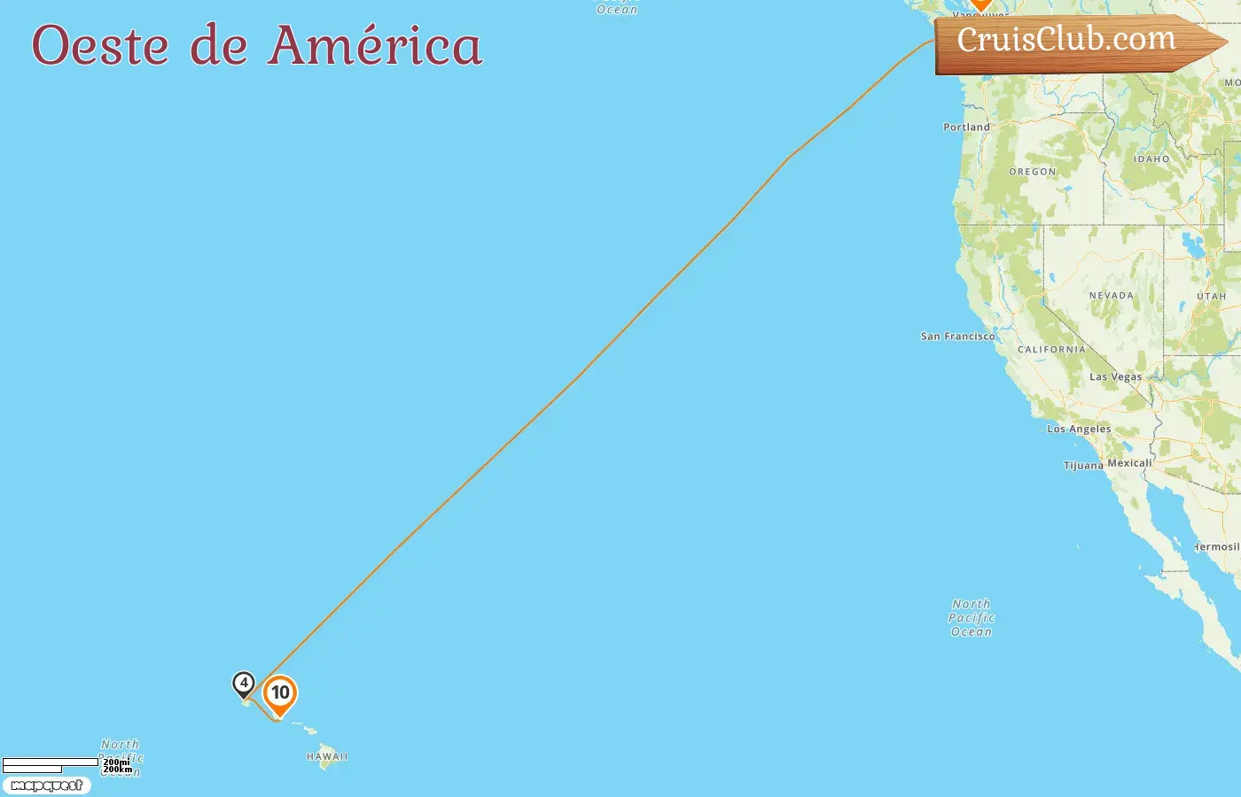 Crucero por América Occidental desde Vancouver hasta Honolulu a bordo del barco Anthem of the Seas con visitas a Canadá y Estados Unidos durante 10 días