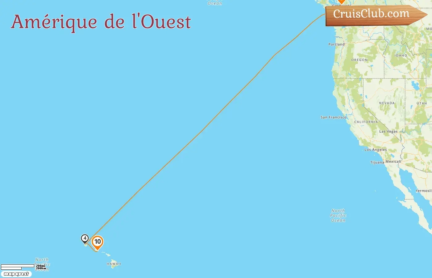 Croisière dans l`ouest de l`Amérique de Vancouver à Honolulu à bord du navire Anthem of the Seas avec des arrêts au Canada et aux États-Unis pendant 10 jours