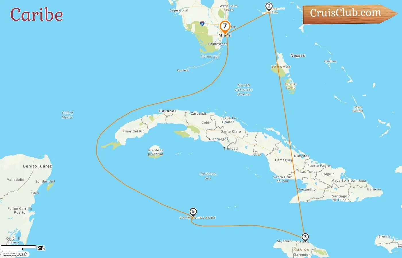 Crucero en el Caribe desde Miami a bordo del Carnival Horizon con visitas a Estados Unidos, Bahamas, Jamaica e Islas Caimán por 7 días