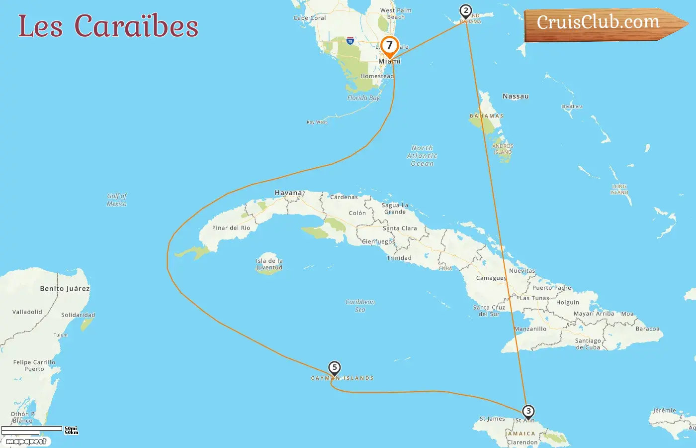 Croisière dans les Caraïbes au départ de Miami à bord du navire Carnival Horizon avec des visites aux États-Unis, aux Bahamas, en Jamaïque et aux îles Caïmans pendant 7 jours