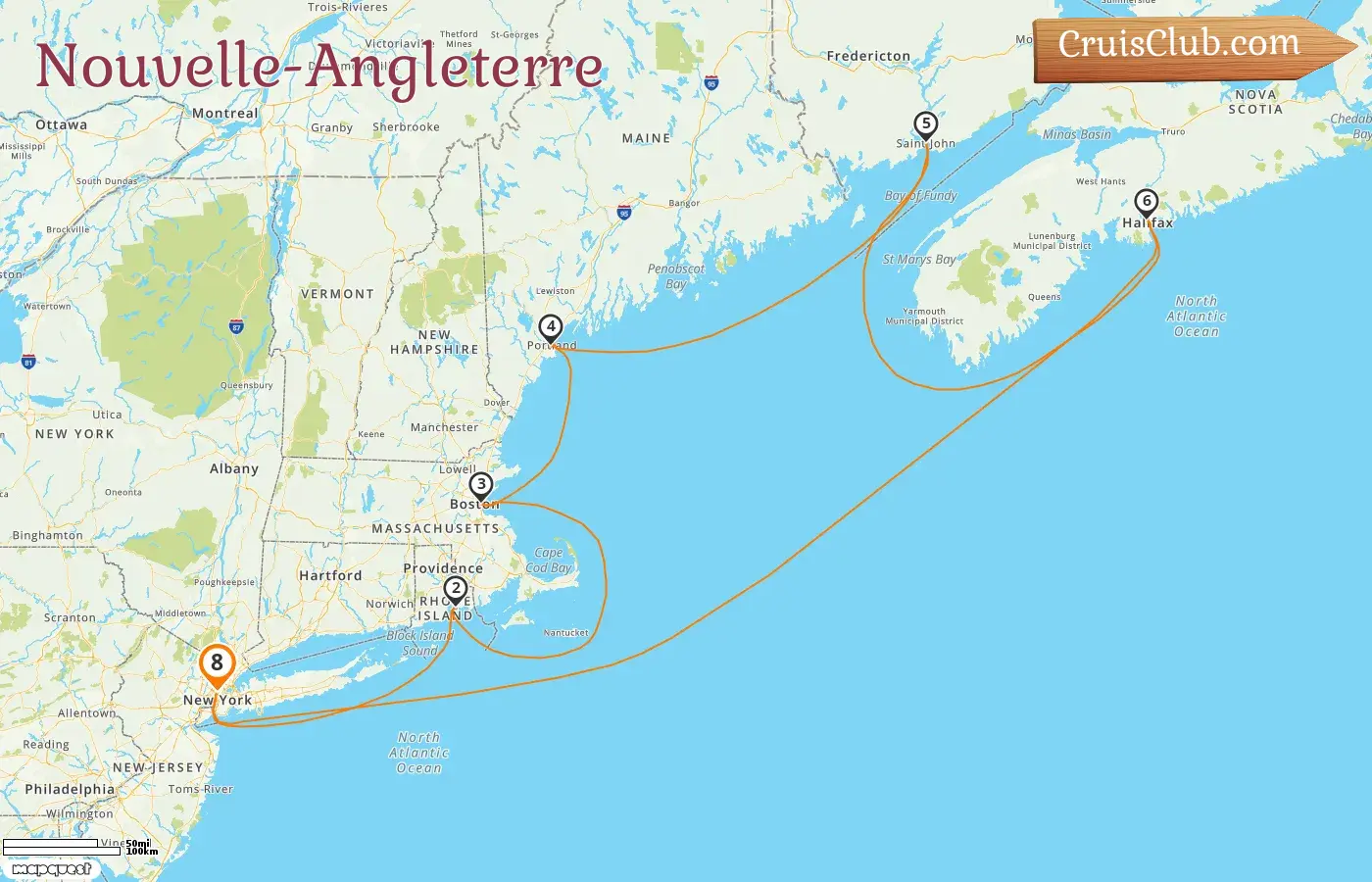 Croisière dans le Nouvelle-Angleterre au départ de New York à bord du navire Enchanted Princess avec visites aux États-Unis et au Canada pour 8 jours