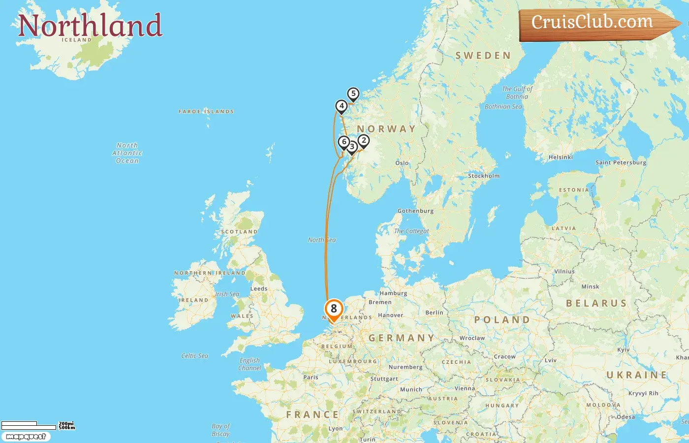 Cruise in the Northland from Rotterdam aboard Rotterdam ship with visits to Norway for 8 days
