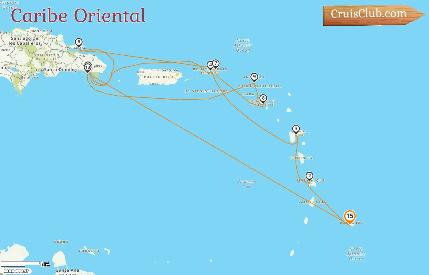 Cruzeiro no Caribe Oriental de Bridgetown a bordo do navio MSC Opera com visita a Barbados, Guadalupe, Ilhas Virgens Britânicas e República Dominicana por 15 dias
