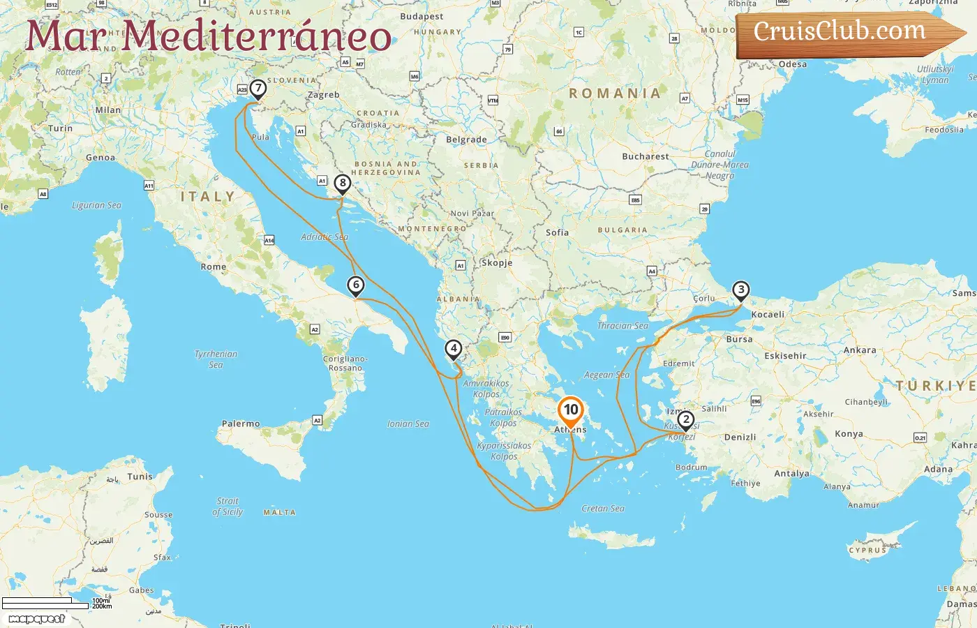 Crucero en el Mediterráneo desde El Pireo a bordo del MSC Splendida con visitas a Grecia, Turquía, Italia y Croacia durante 10 días